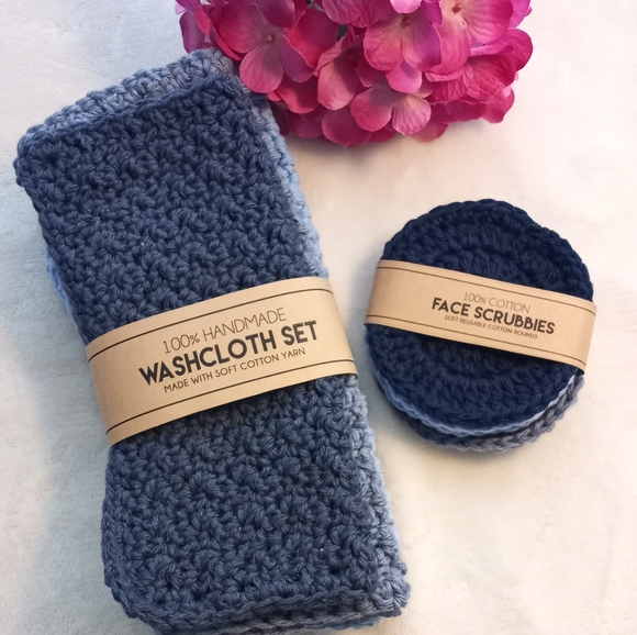 Washcloth and scrubbies set 6pc, 3 each handmade by seller crochet cotton yarn - Picture 10 of 11